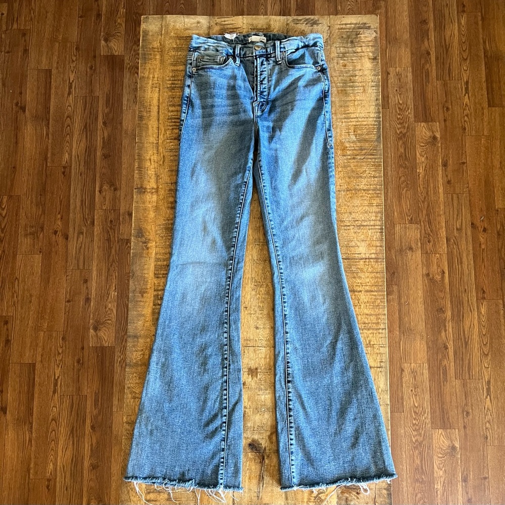 Good American Flare Blue Denim Jeans Size 6 / 28